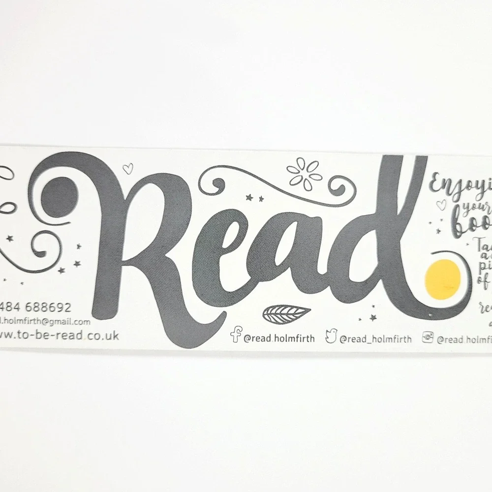 2019 READ paperboard Bookmark promotional bookstore bookshop promo- Holmfirth UK
